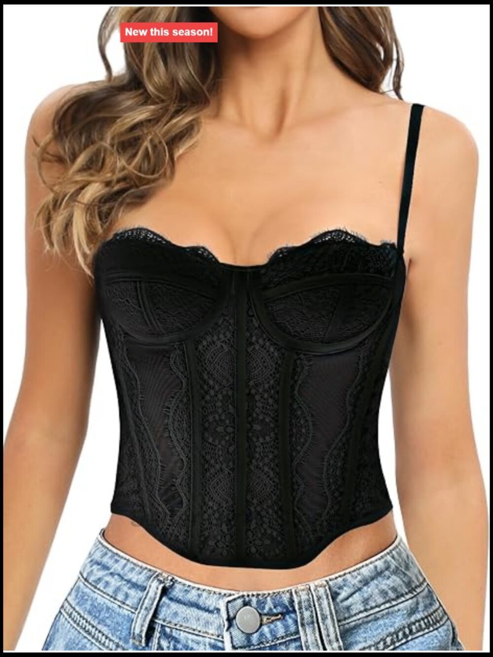 Lace Bustier Corset Crop Top for Women Y2K Sexy Backless Boned Cami